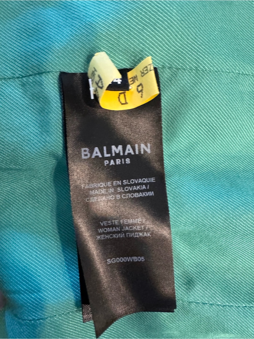Balmain Teal Double-Breasted Blazer with Gold Buttons - Picture 6 of 8